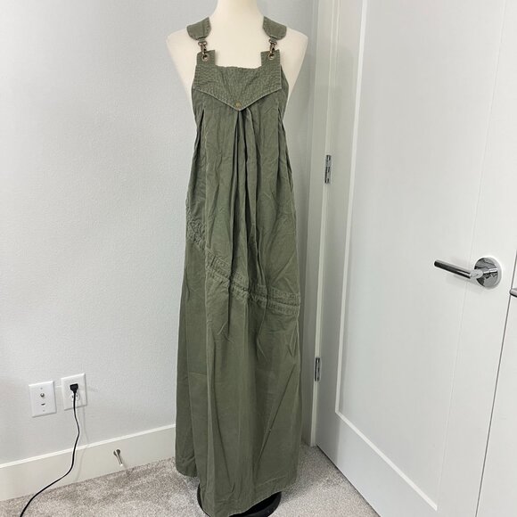 Osklen Small Olive Green Military Utility Overalls Parachute Dress - Picture 1 of 15